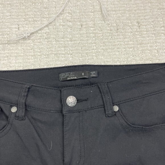 Prana Casual Pants Black Womens Size 6 Minimalist Lightweight stretch Skinny - Picture 4 of 8